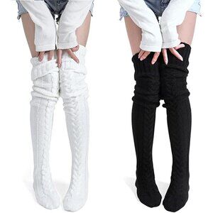Knee High Socks Lace Long Warm Stockings Boots Dress Slouch Winter Fall Soft